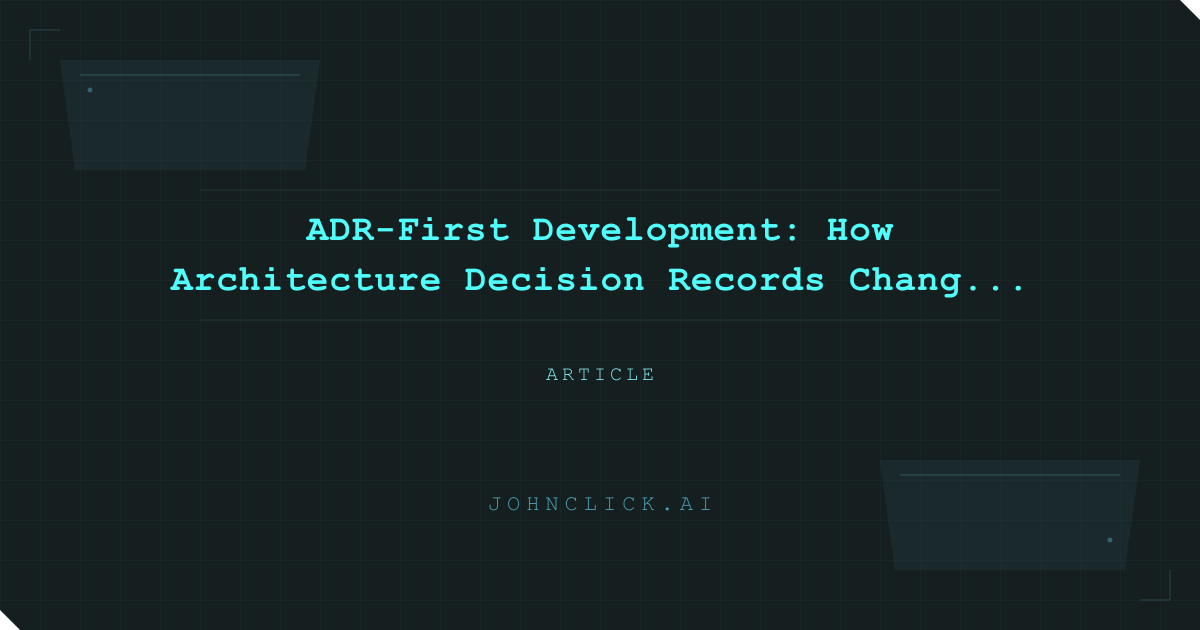 Social preview for: What happens when you make AI agents write ADRs before code