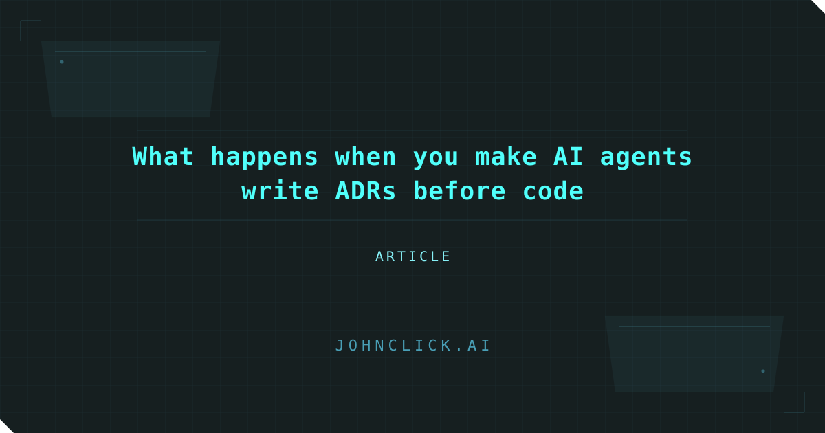 Social preview for: What happens when you make AI agents write ADRs before code