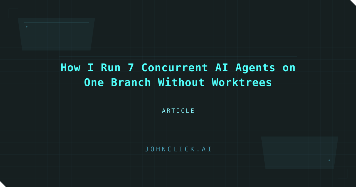 Social preview for: How I Run 7 Concurrent AI Agents on One Branch Without Worktrees